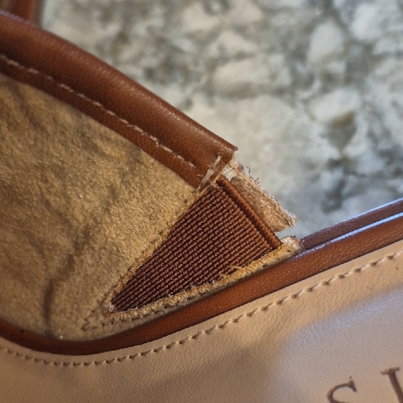 Talbots Maddie Women's Brown Woven Clog Mules Leather Embossed - Picture 10 of 10